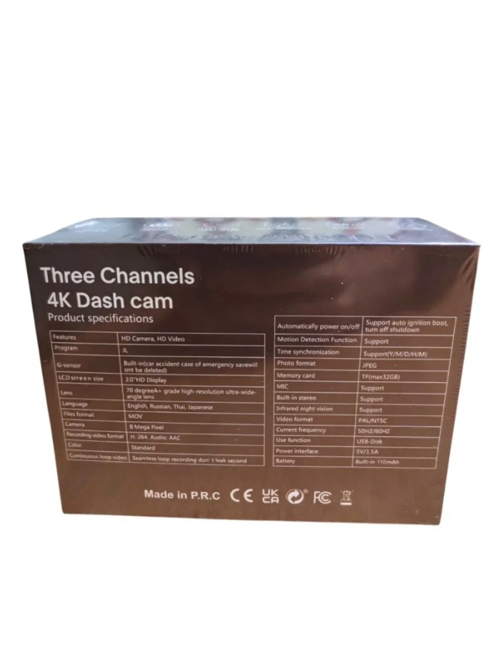 3 Channel Dash Cam 4K Front And Rear Cameras 2
